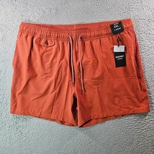 NWT Murano Swim Shorts Trunks Men XXL 5" Inseam‎ Lined Strech Dark Brick Orange